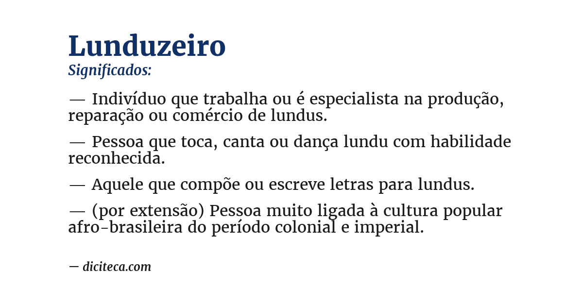 Significado de lunduzeiro