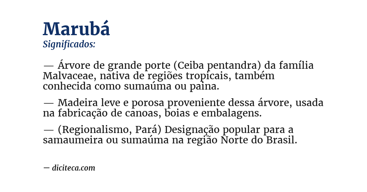 Significado de marubá