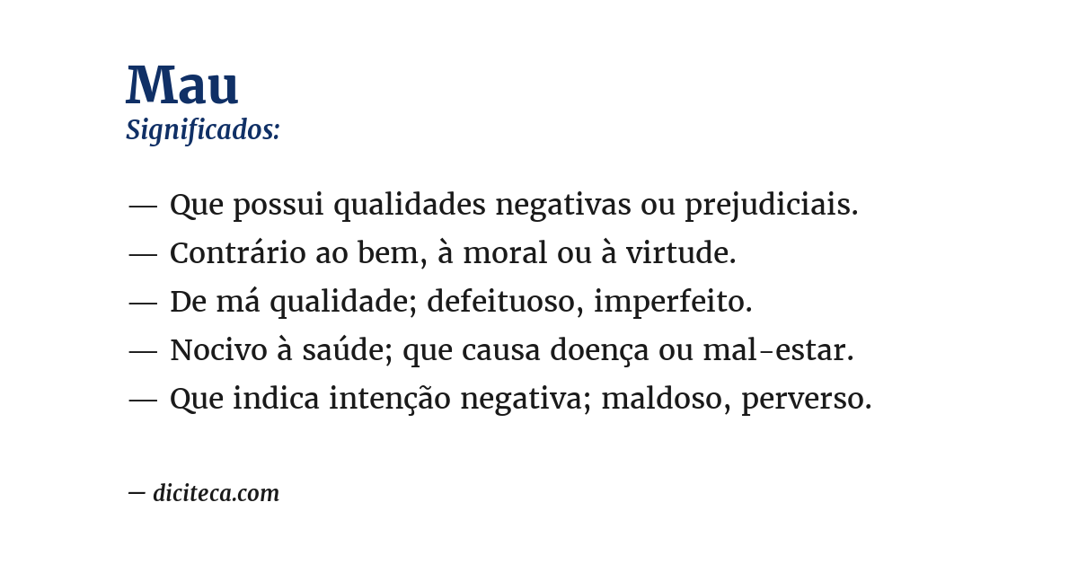 Significado de mau
