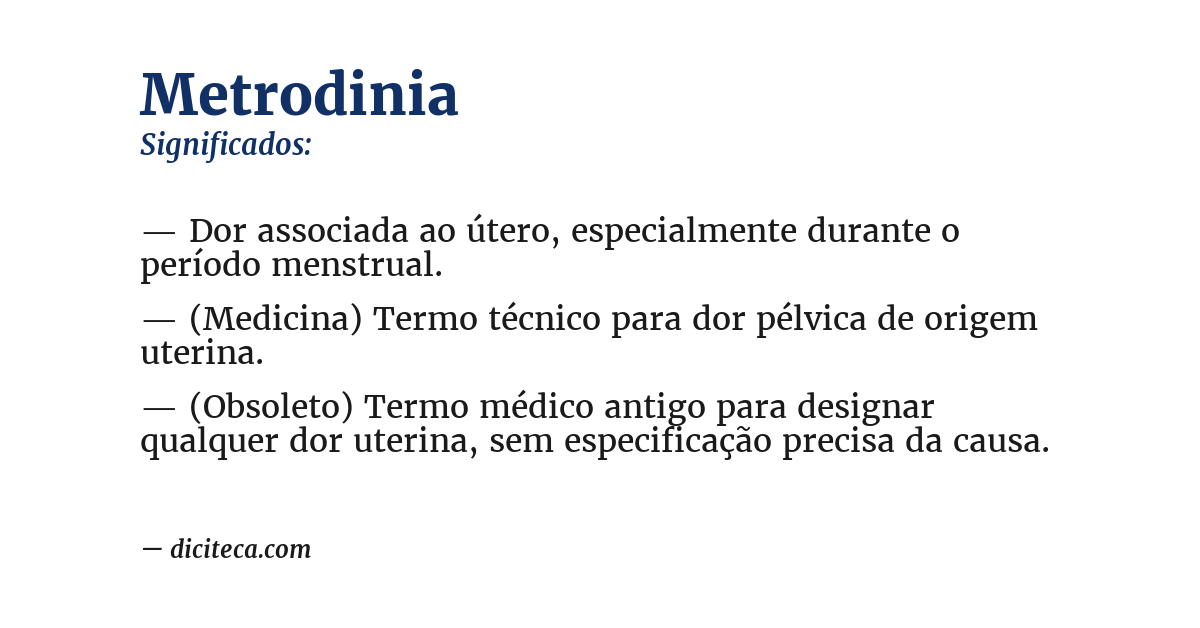 Significado de metrodinia