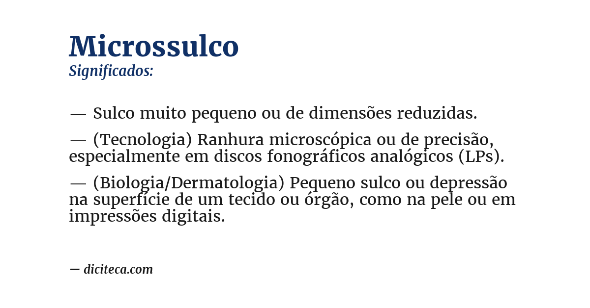 Significado de microssulco