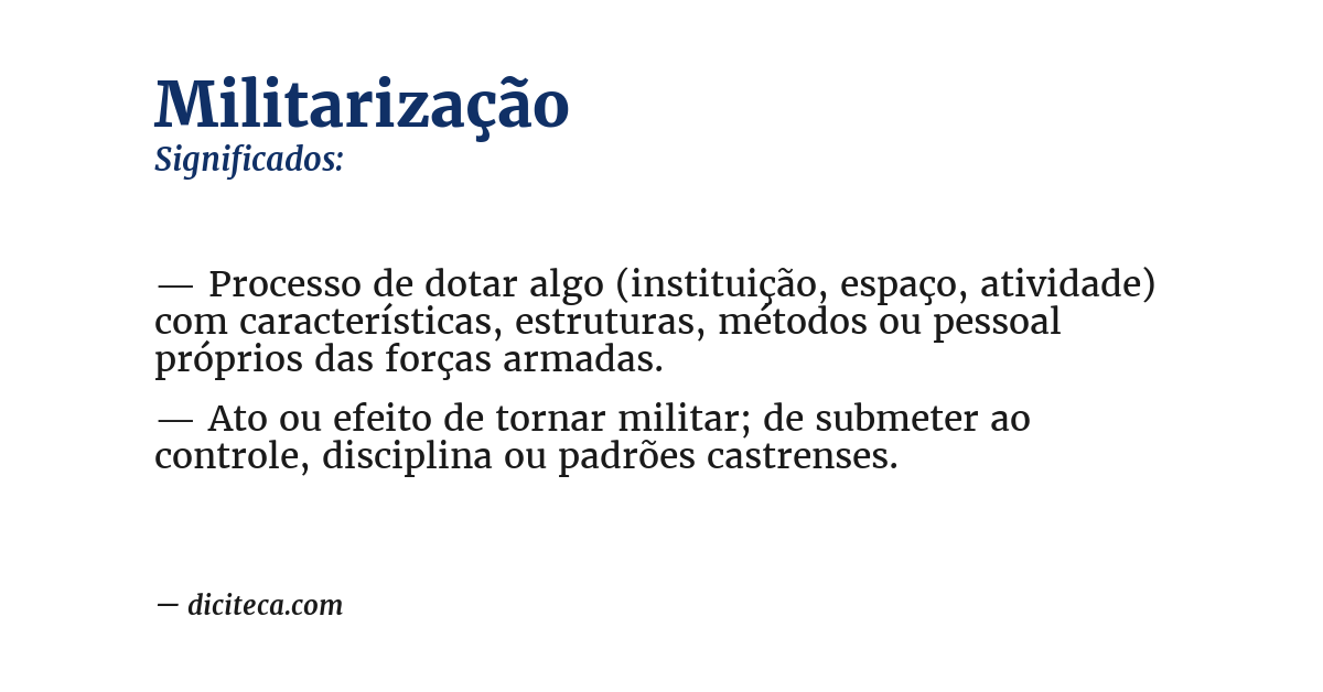 Significado de militarização