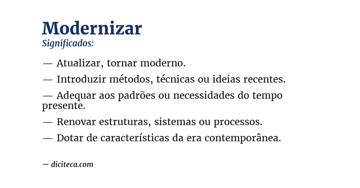 Significado de modernizar