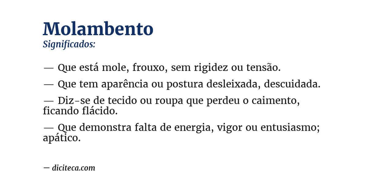 Significado de molambento