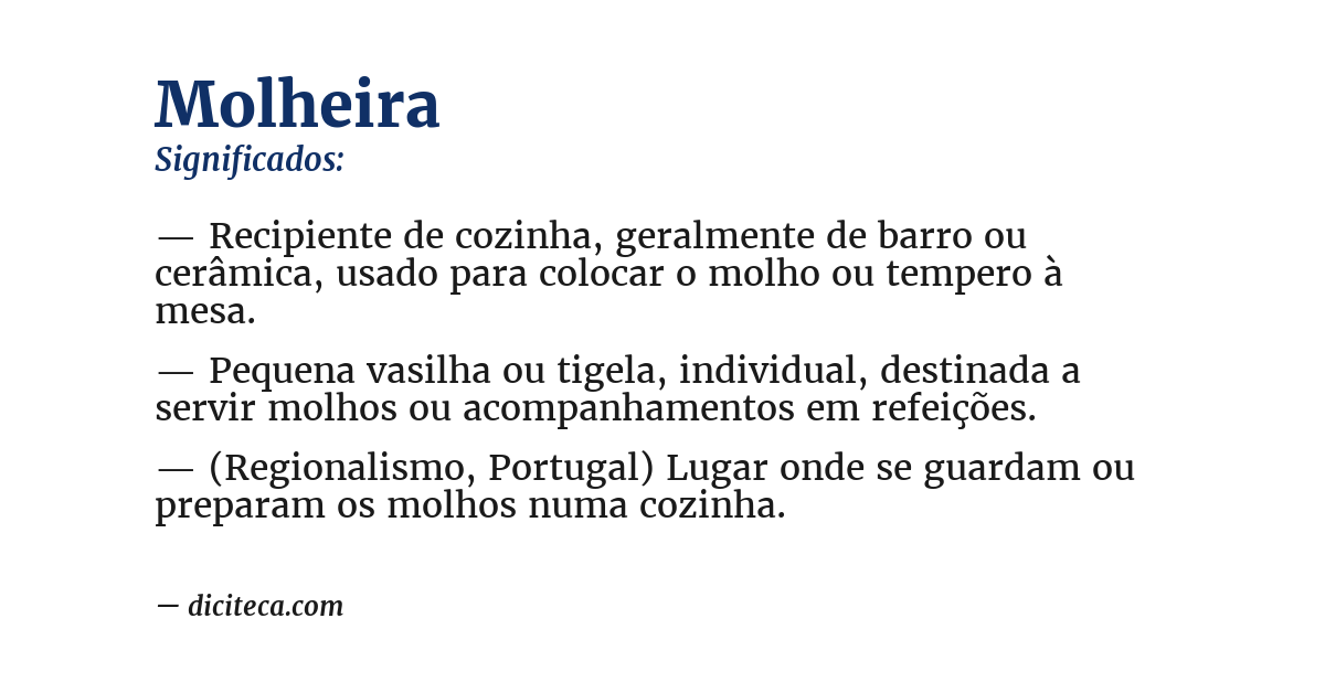 Significado de molheira