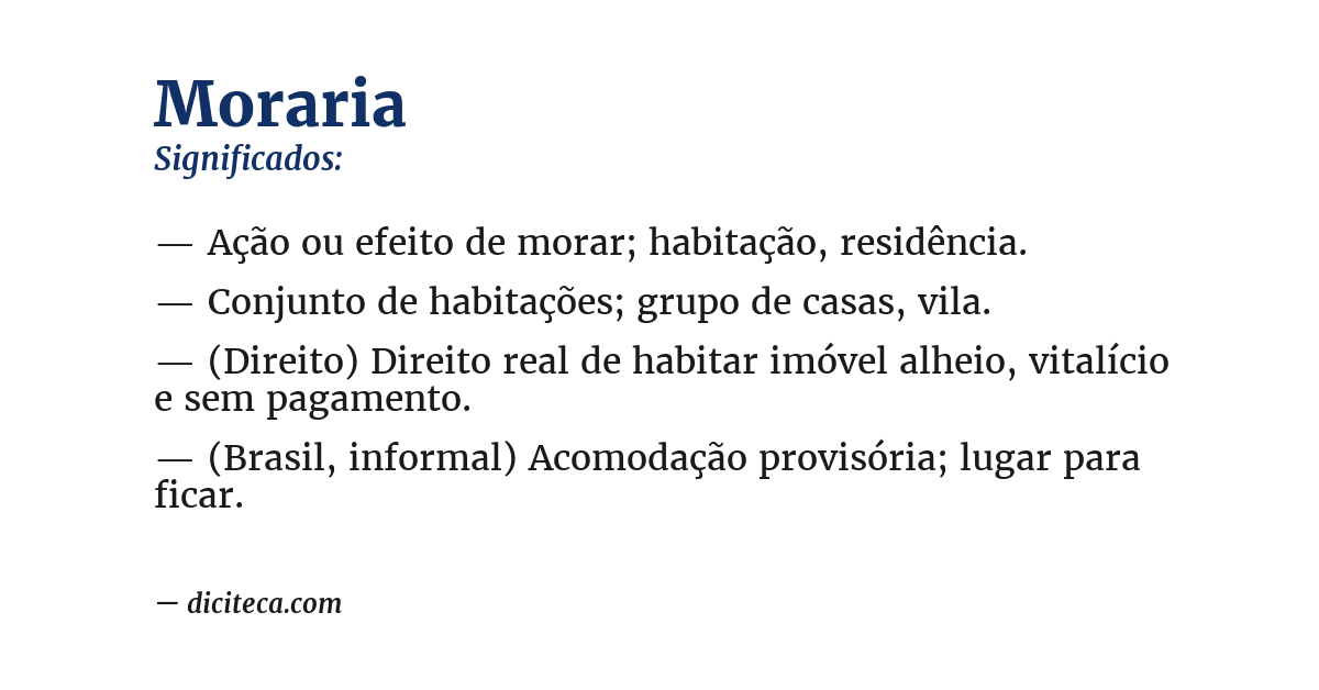 Significado de moraria