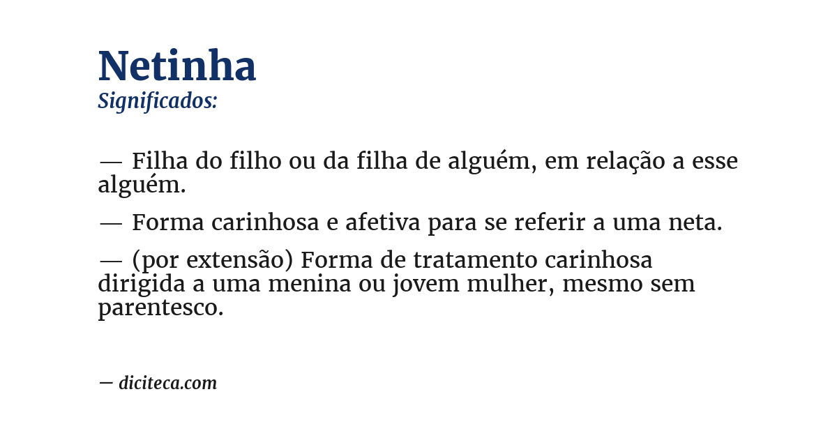 Significado de netinha
