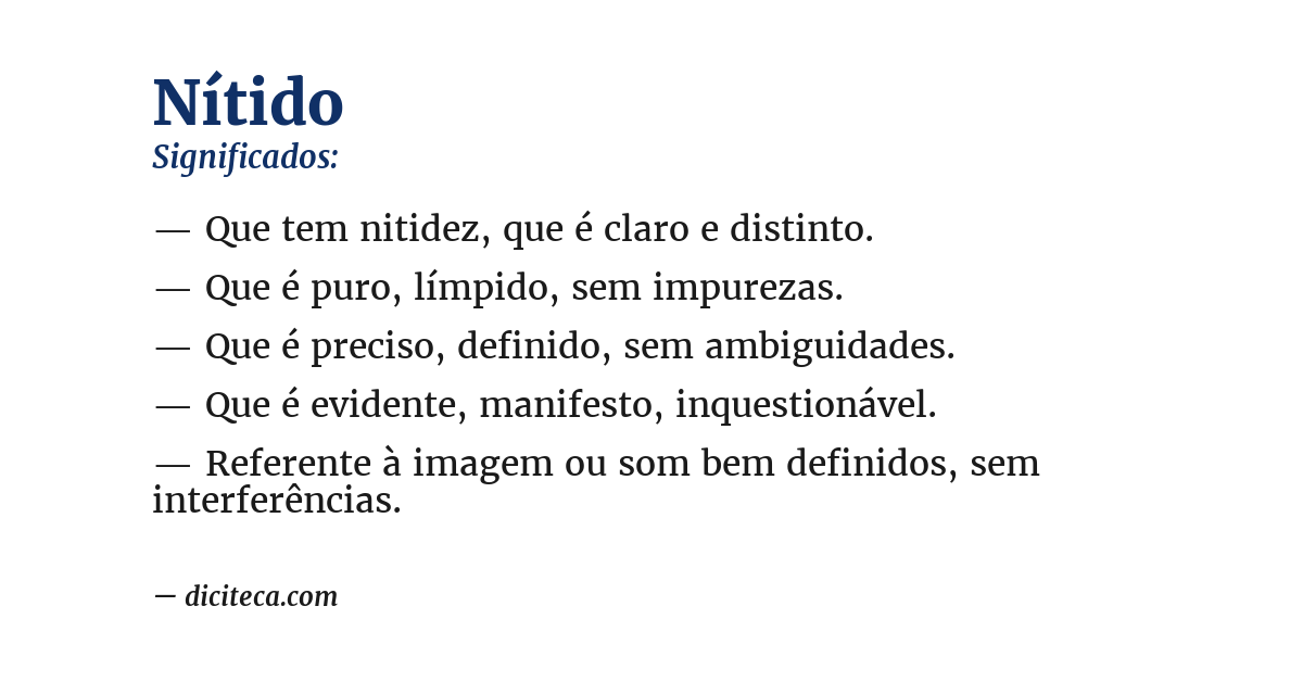 Significado de nítido