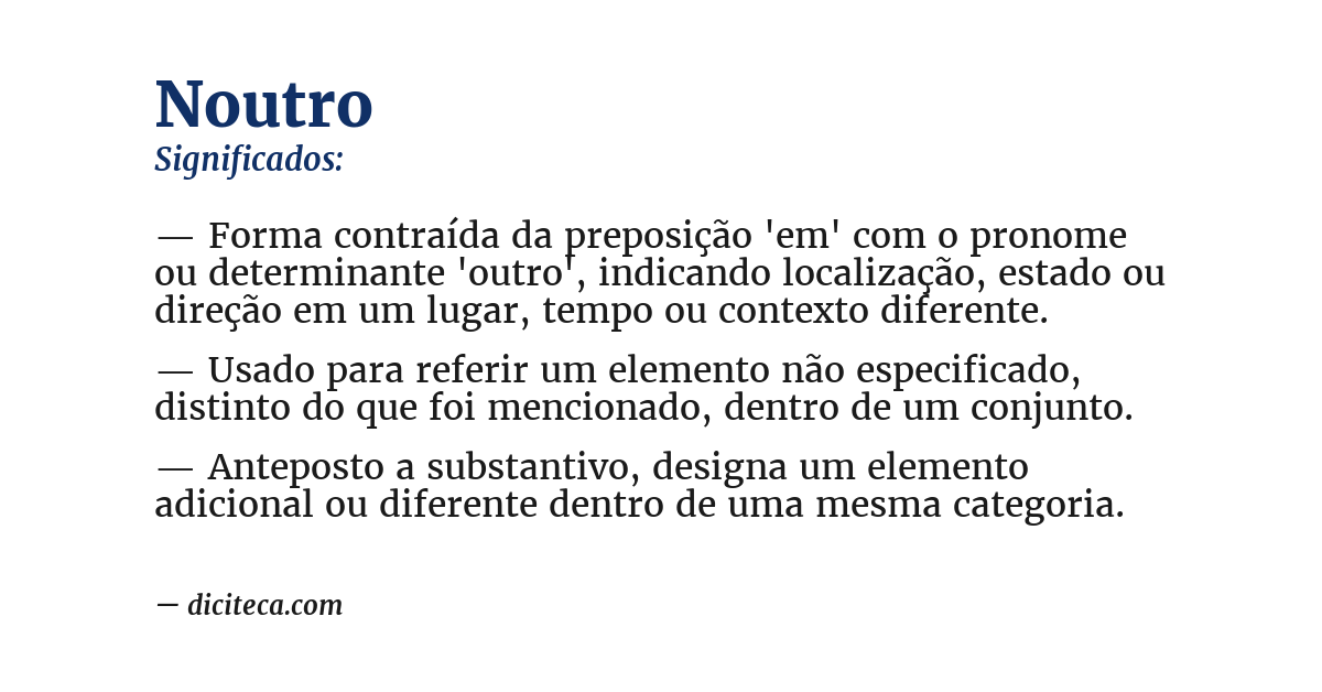 Significado de noutro