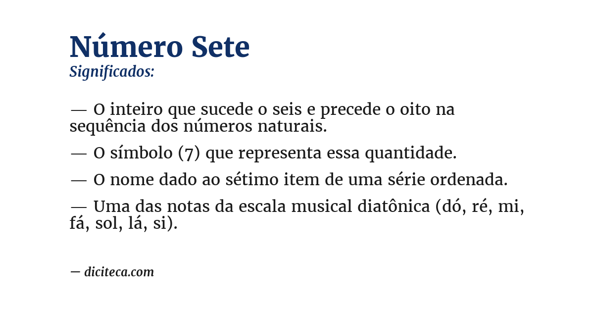 Significado de número sete