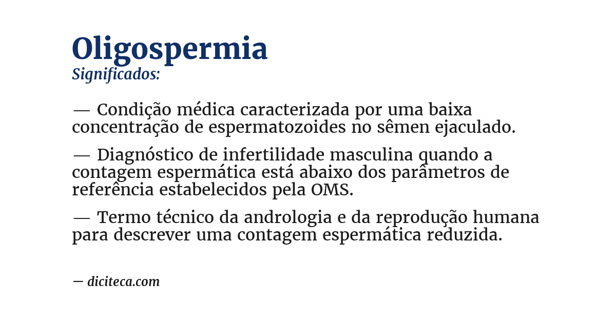 Significado de oligospermia
