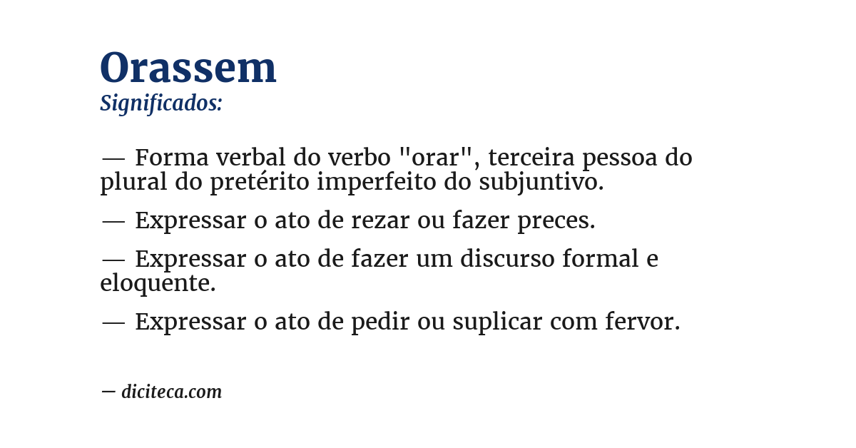 Significado de orassem