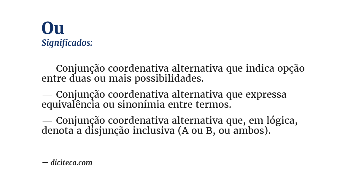 Significado de ou
