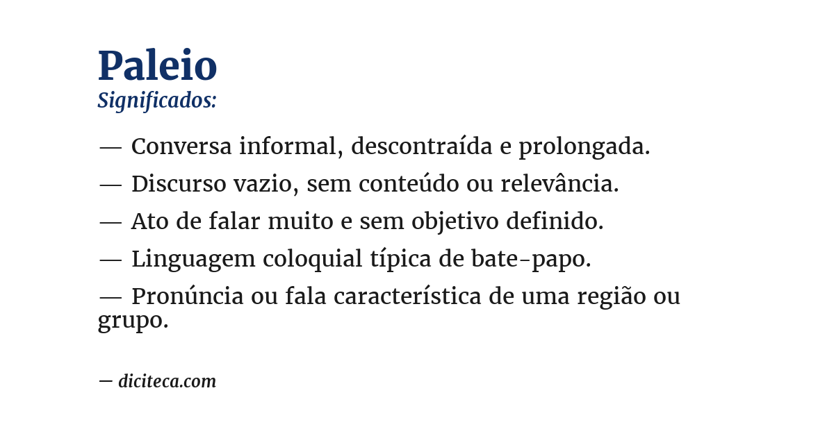 Significado de paleio