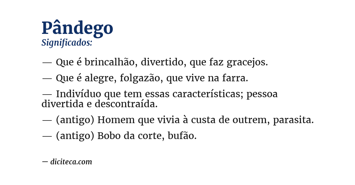 Significado de pândego