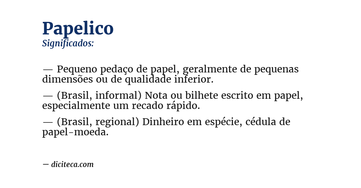 Significado de papelico