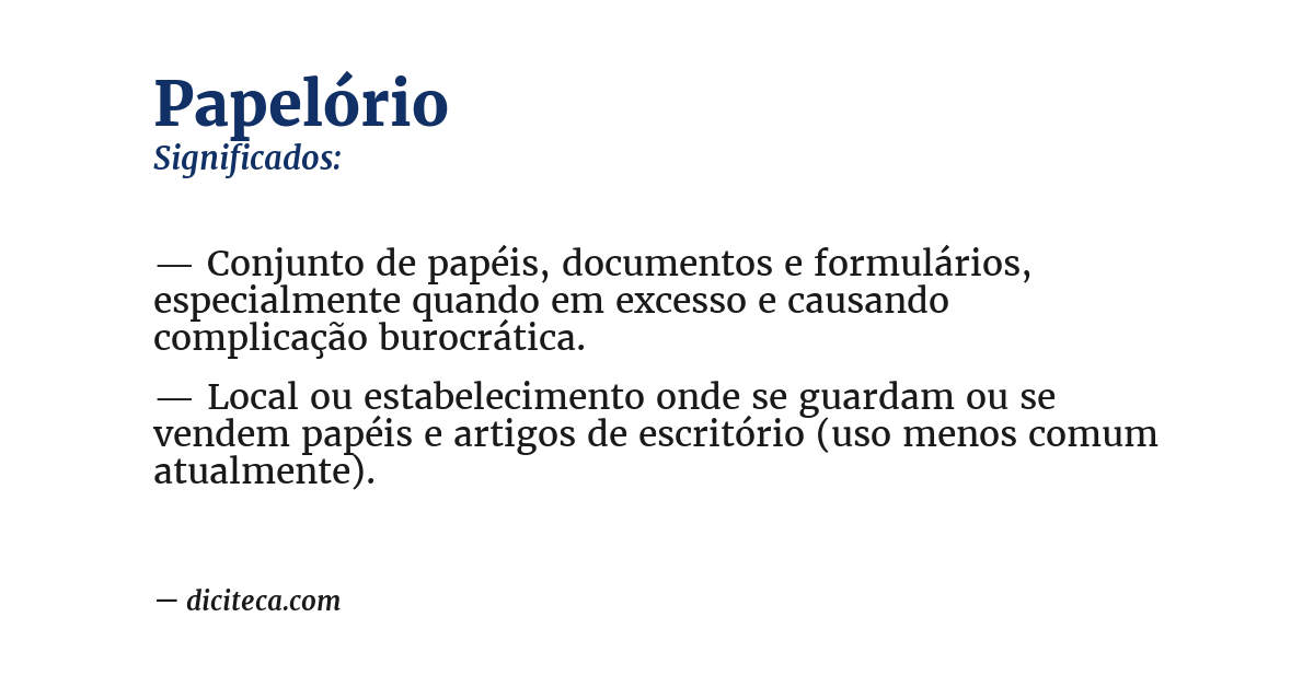 Significado de papelório