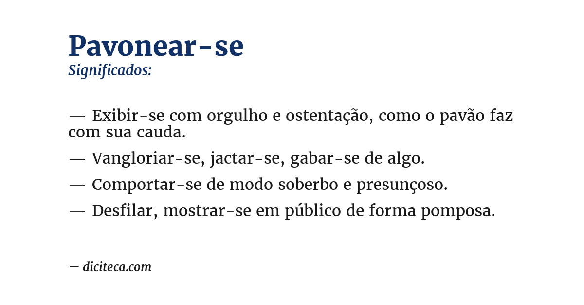 Significado de pavonear-se