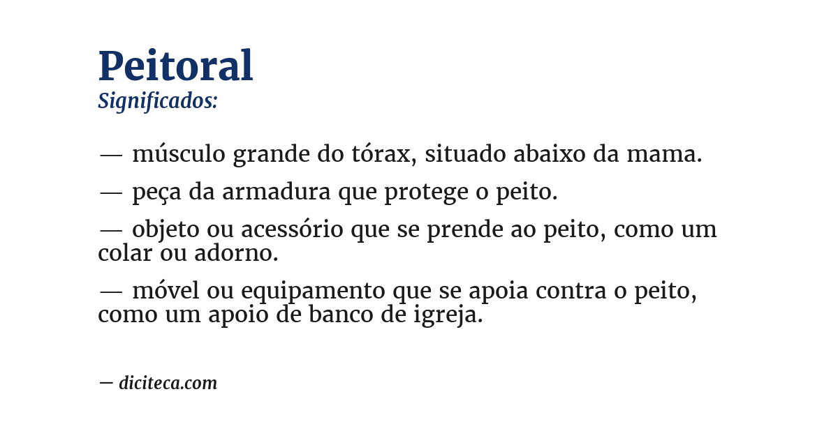 Significado de peitoral