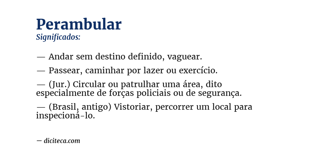 Significado de perambular