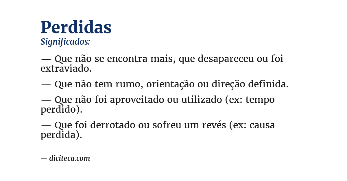 Significado de perdidas