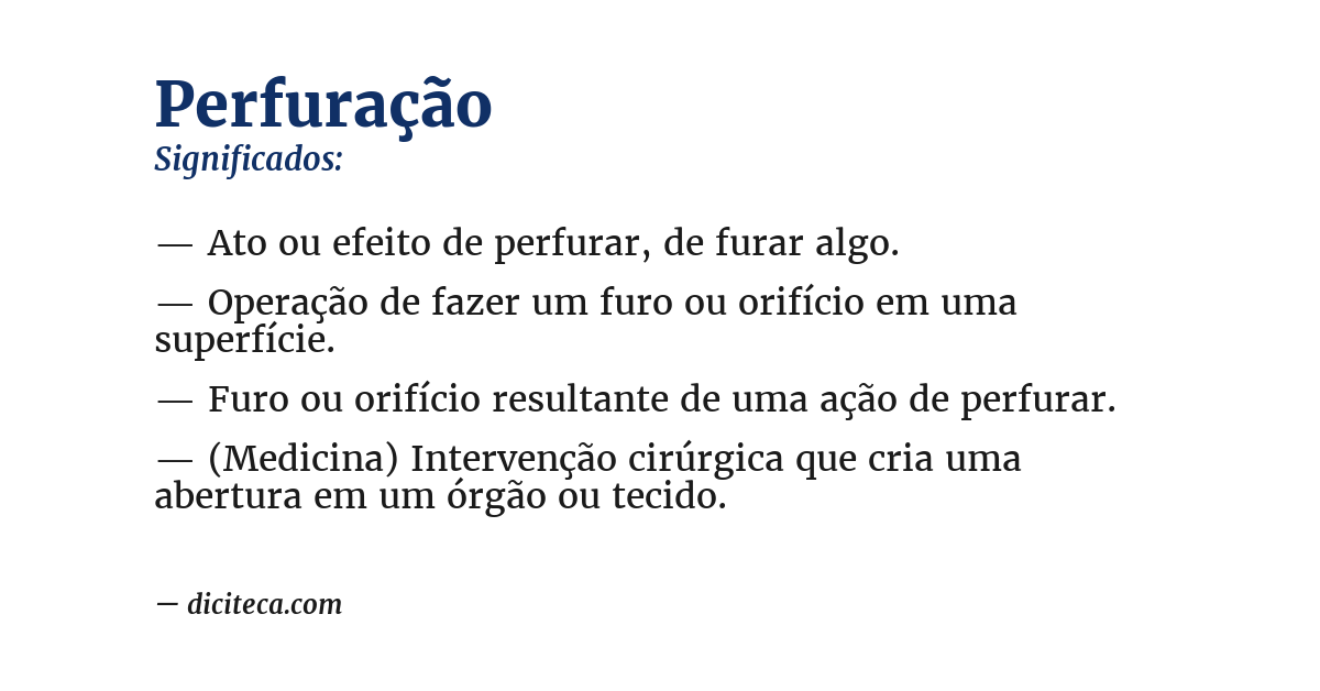 Significado de perfuração