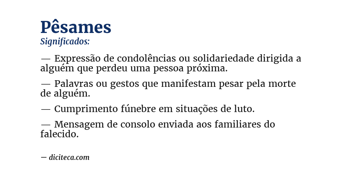 Significado de pêsames