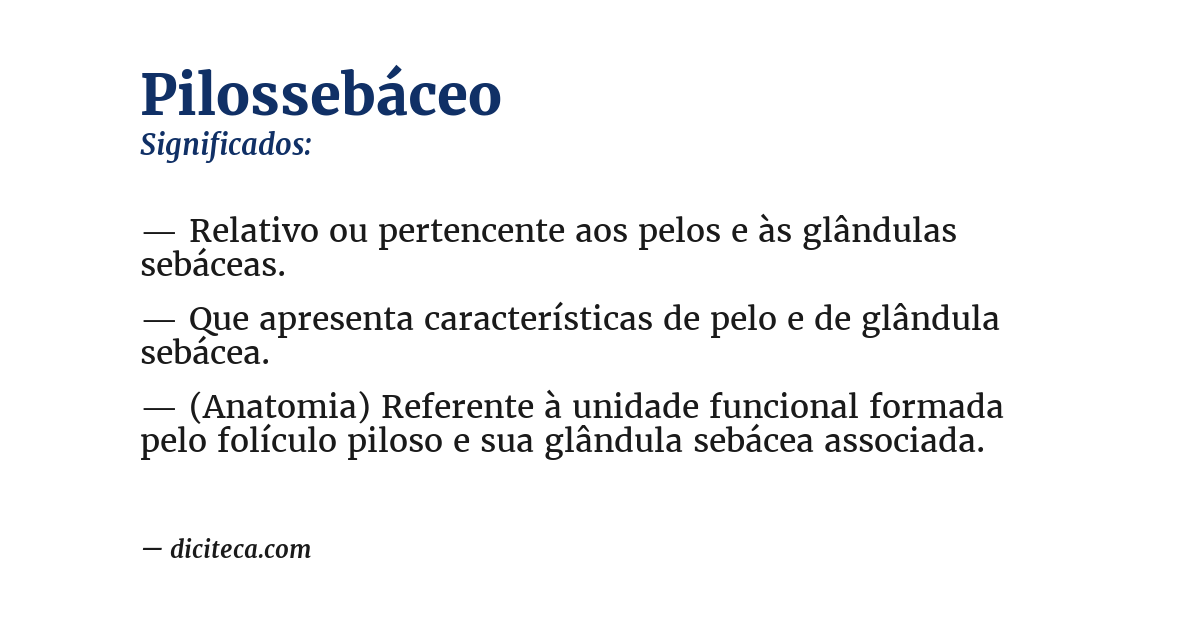 Significado de pilossebáceo