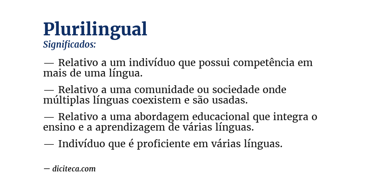Significado de plurilingual