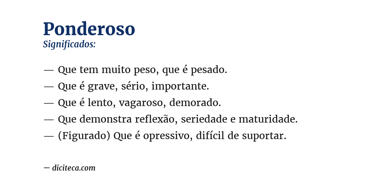 Significado de ponderoso