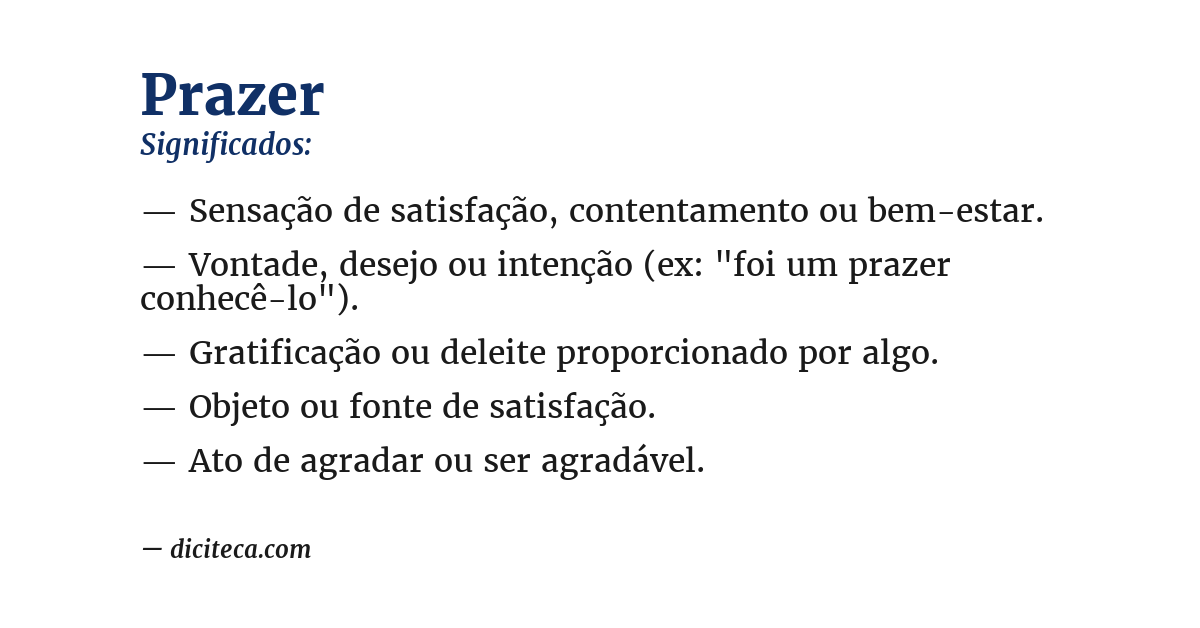 Significado de prazer