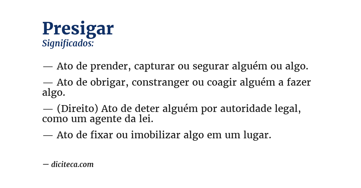 Significado de presigar