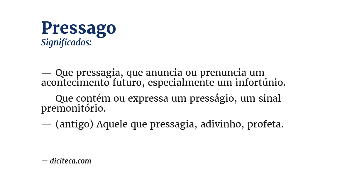 Significado de pressago