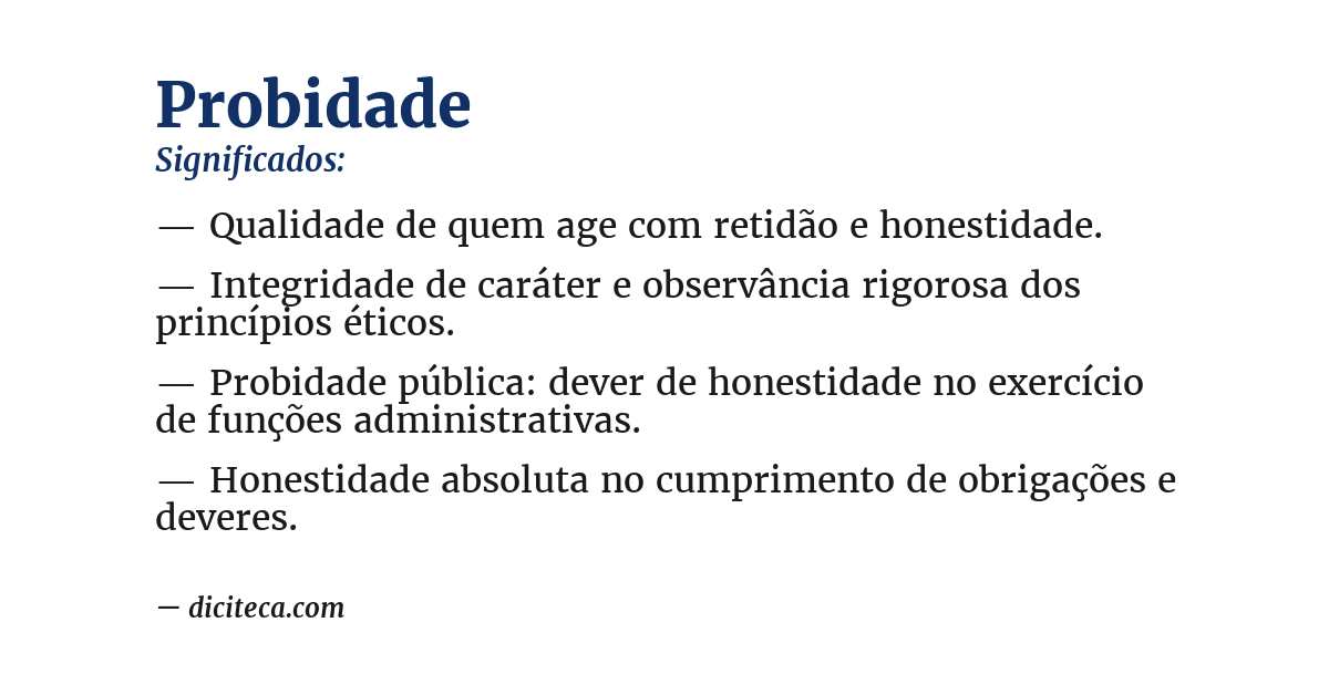 Significado de probidade
