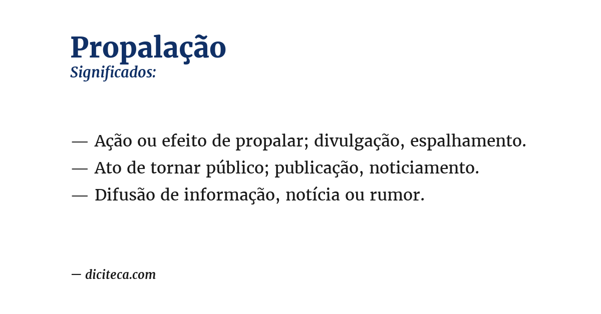 Significado de propalação