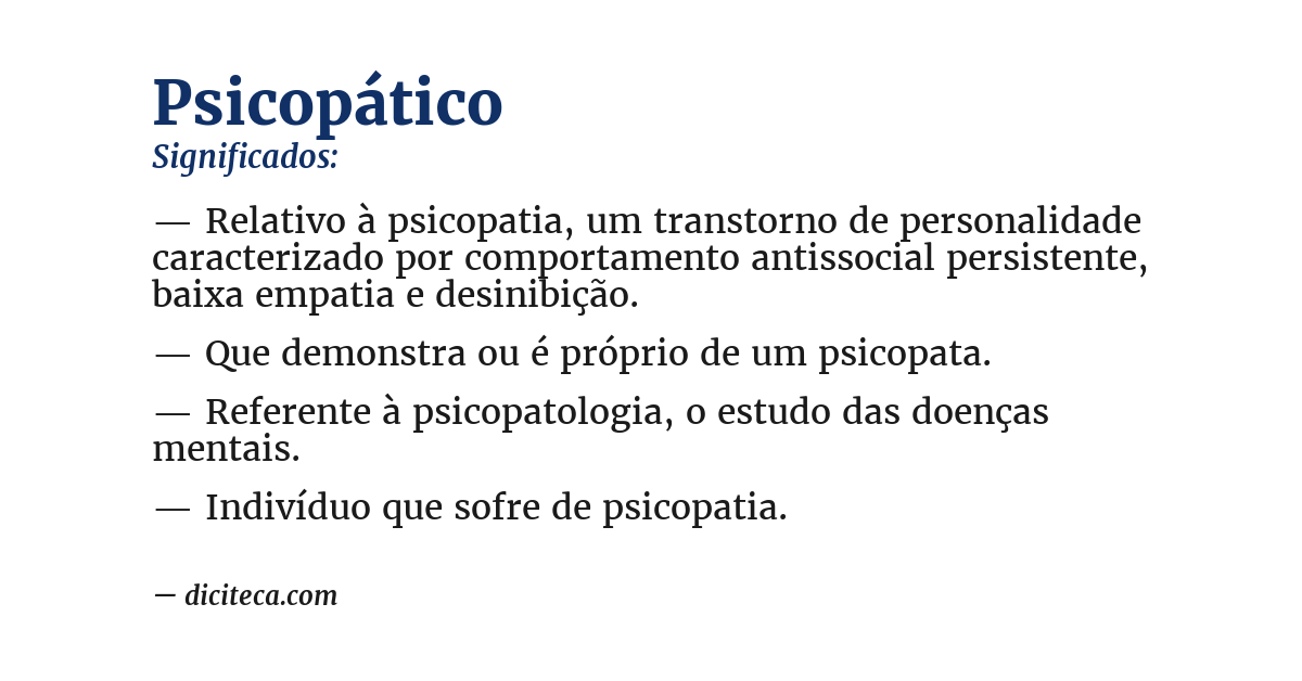 Significado de psicopático