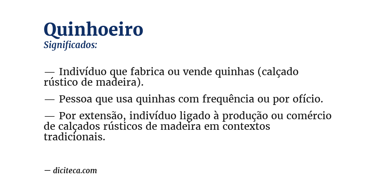 Significado de quinhoeiro