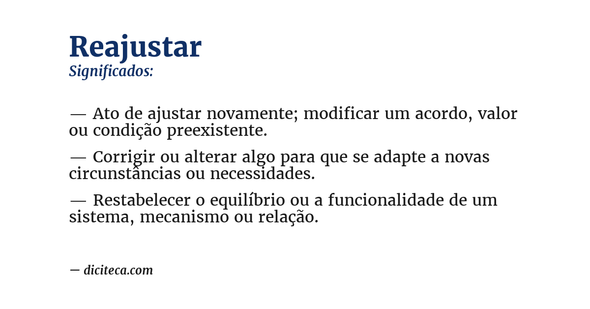 Significado de reajustar