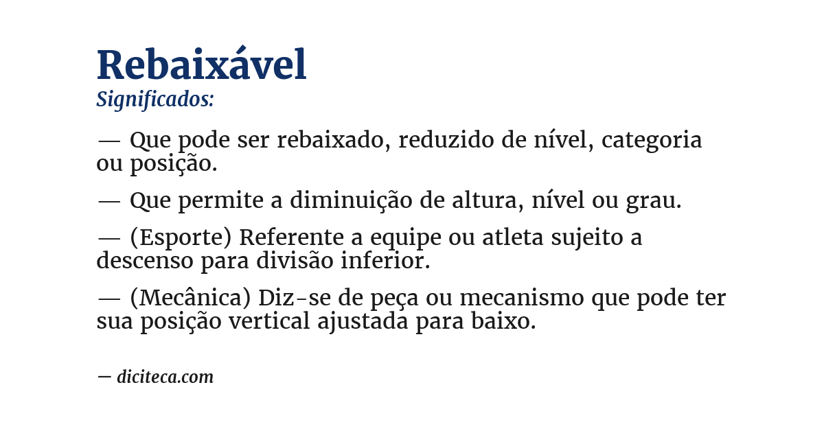 Significado de rebaixável