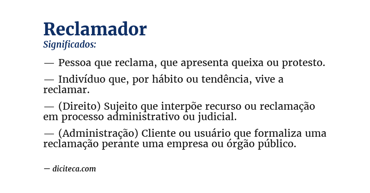 Significado de reclamador