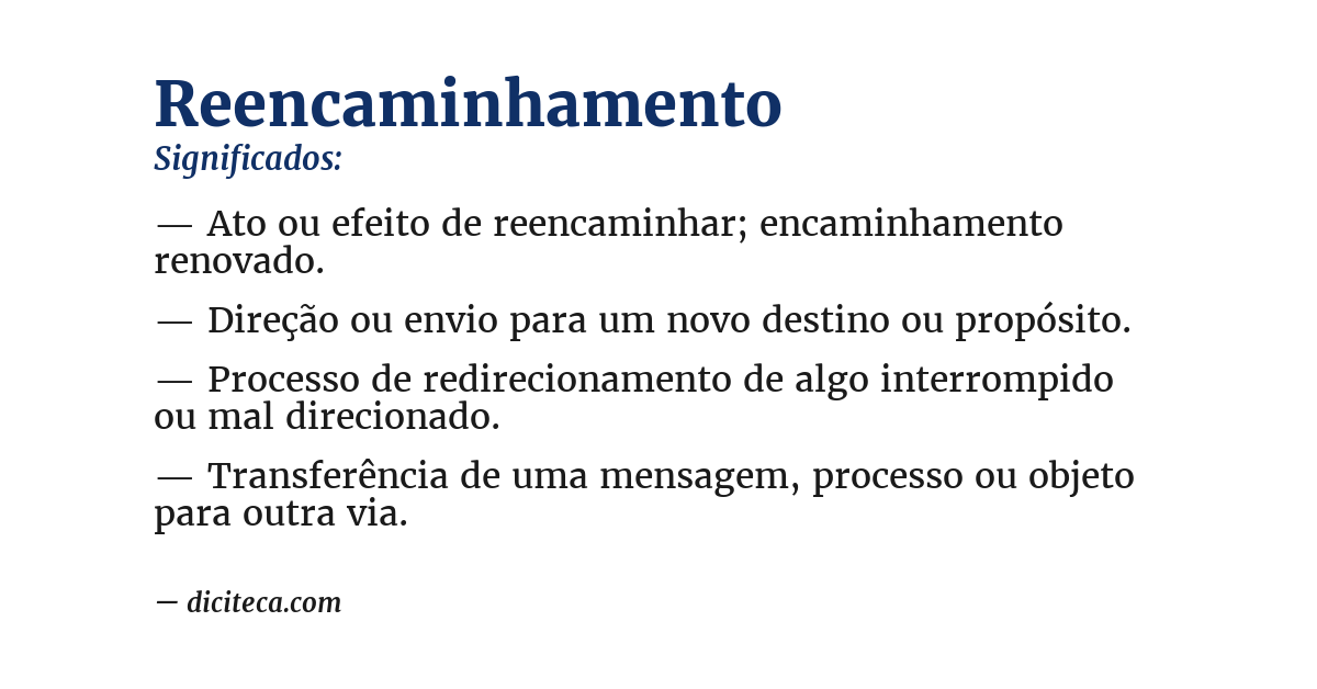 Significado de reencaminhamento
