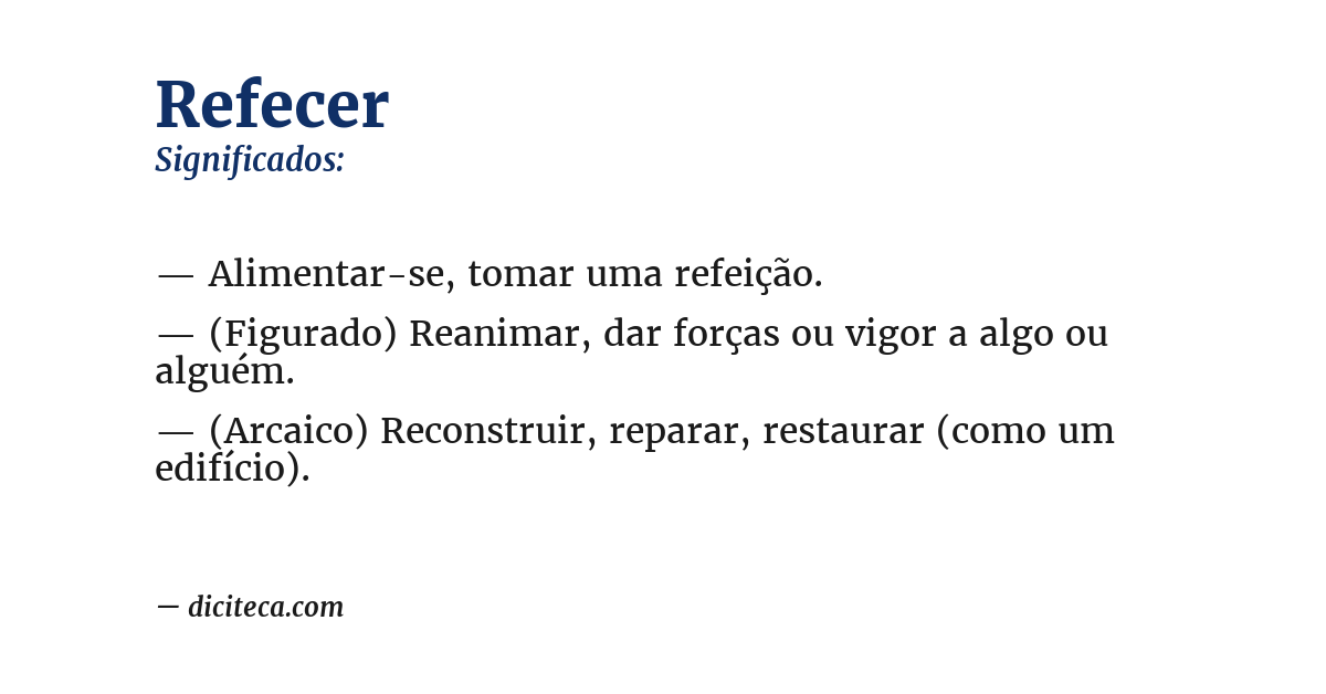 Significado de refecer