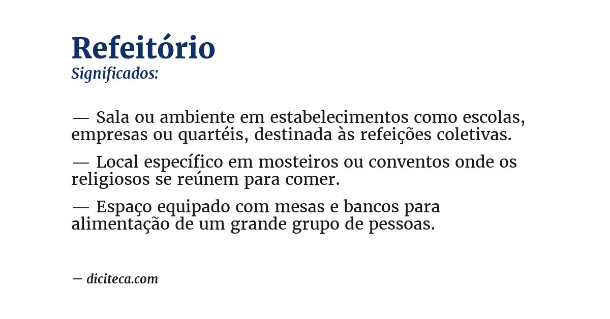 Significado de refeitório