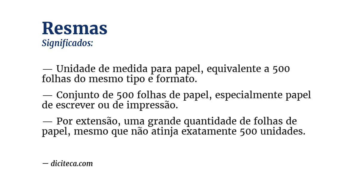 Significado de resmas