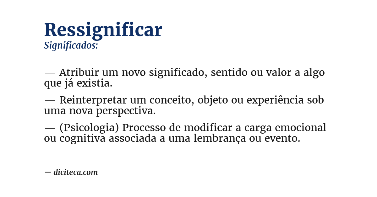 Significado de ressignificar