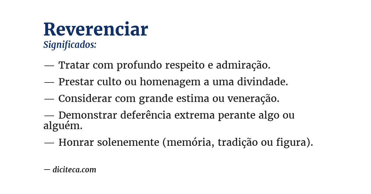 Significado de reverenciar