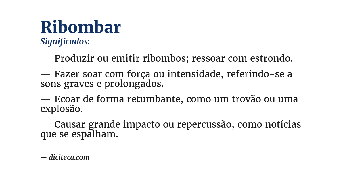 Significado de ribombar
