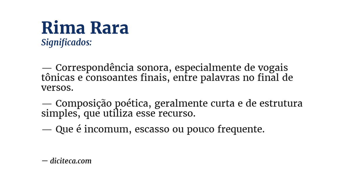 Significado de rima rara