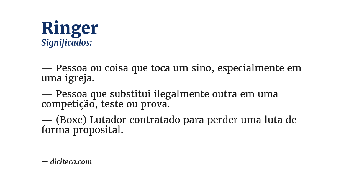 Significado de ringer
