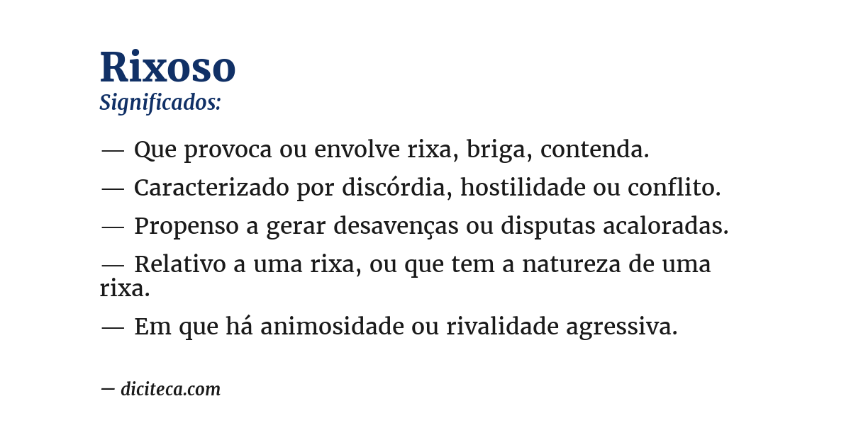 Significado de rixoso